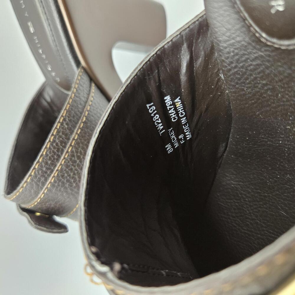 Tommy Hilfiger Mickey Mule Clogs Brown with Gold Buckle Accent Size 8M - Picture 7 of 9